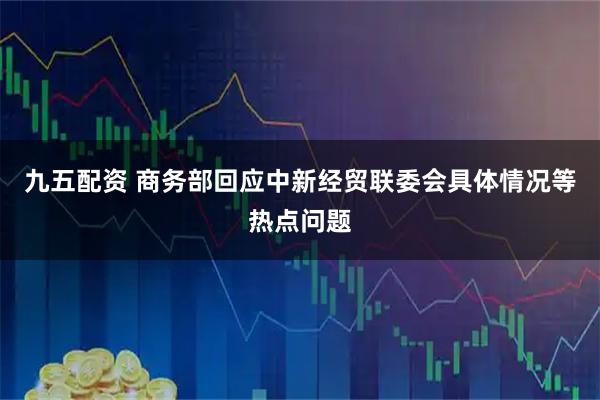 九五配资 商务部回应中新经贸联委会具体情况等热点问题